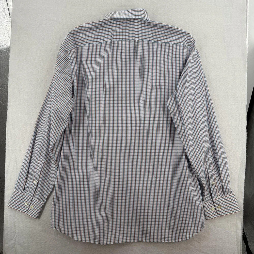 Banana Republic Shirt Mens XL 17-17.5 35-36 Blue Plaid Non-Iron Standard Fit NWT